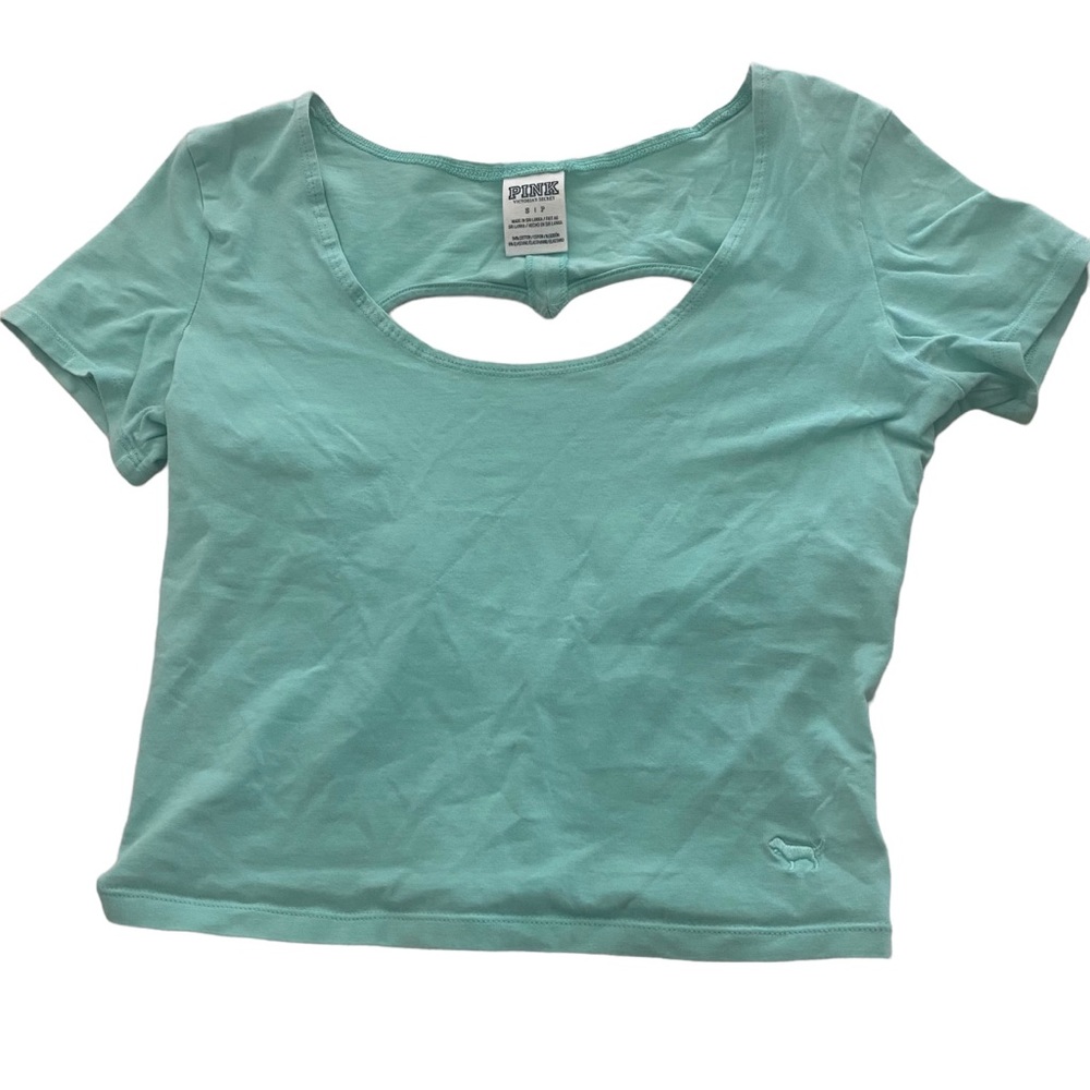 PINK teal crop top small